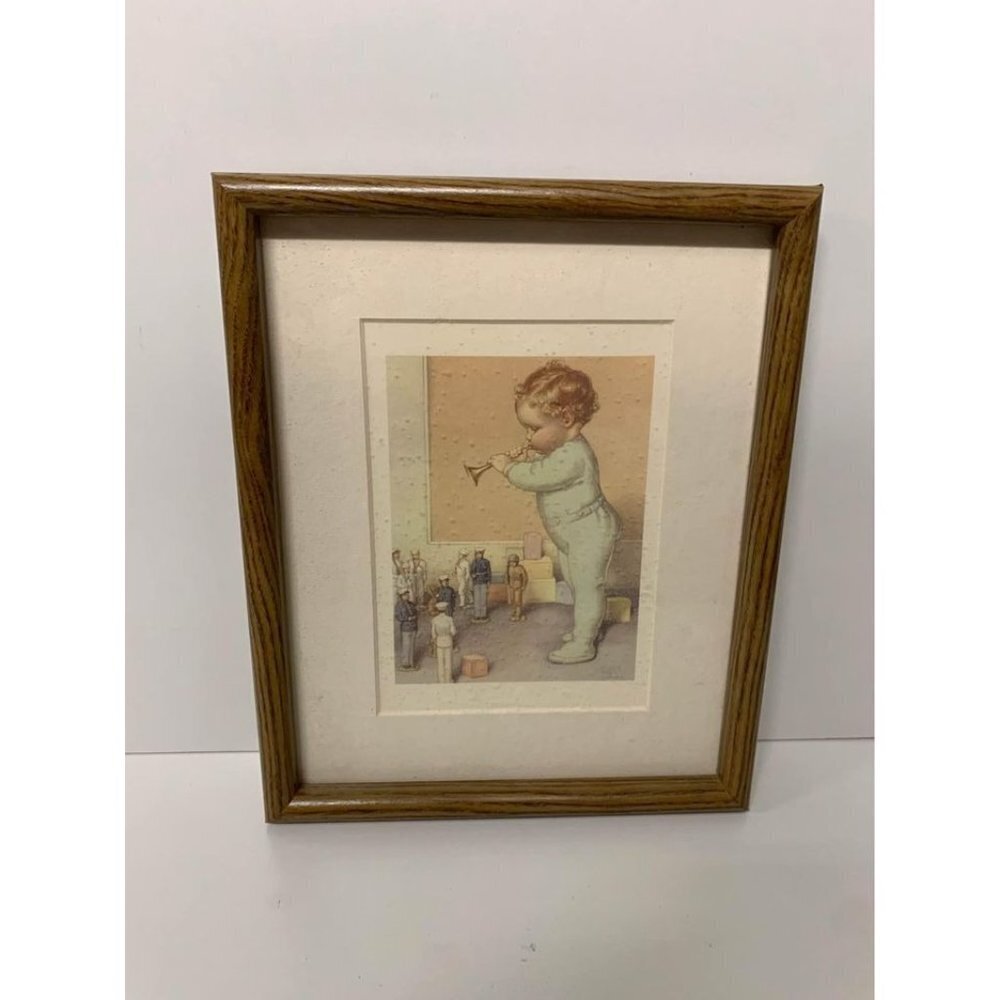 Vintage Bessie Pease Gutman "Taps" Print In Frame